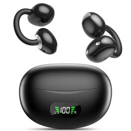 OHAYO - Open-Ear Bluetooth Headphones, Bluetooth 6.0, 32H Playtime, IPX6 Waterproof with LED Battery Display, Wireless Sport Ear - Black