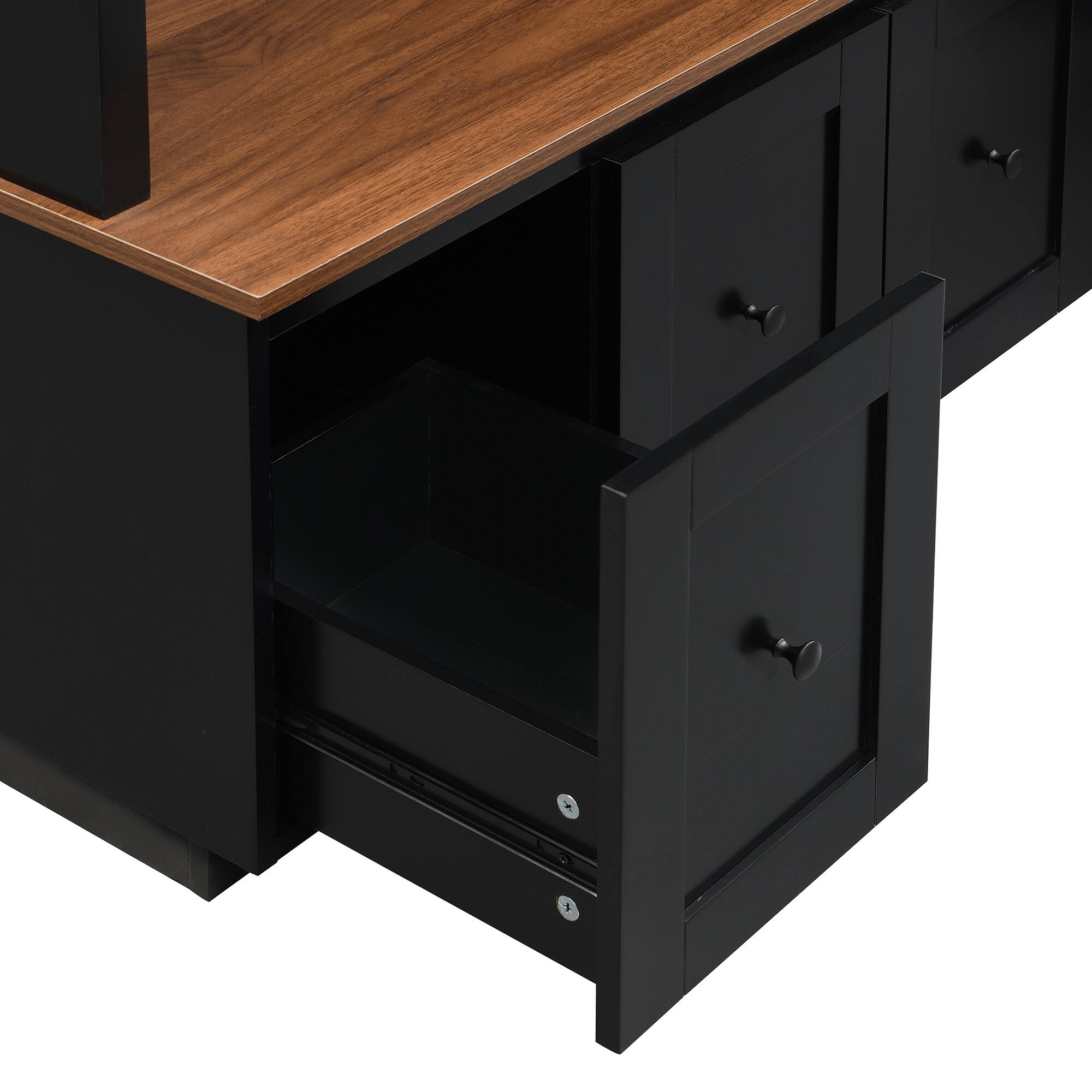 Alt View 2. Whisen - 78.7-Inch Hall Tree with Storage Bench, 5-in-1 Entryway Organizer with Cabinets & Drawers-Black - Black.