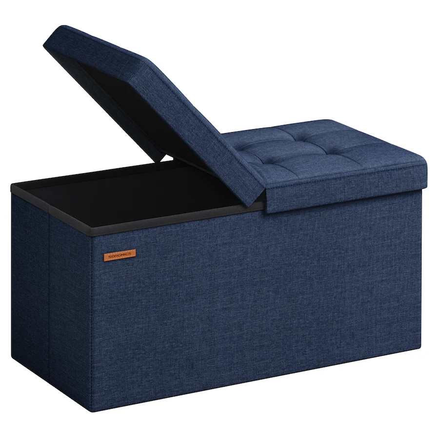 Songmics Home 76 cm Storage Ottoman, Foldable Storage Bench with ...