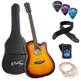 Ashthorpe - 41-in Beginner Cutaway Acoustic Guitar Package with Gig Bag - Sunburst