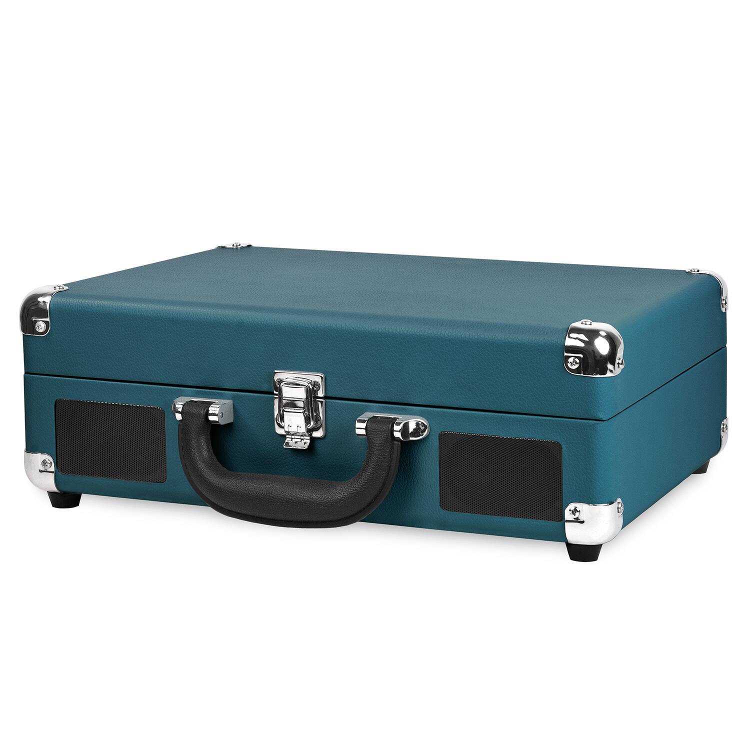 Alt View 1. Victrola - Journey Bluetooth Suitcase Record Player with 3-speed Turntable - Blue Coral.