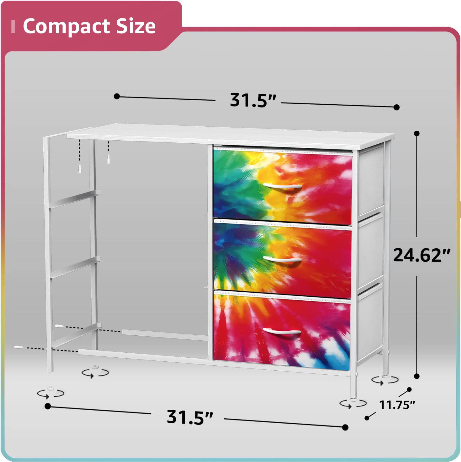 Compact Size  
31.5" x 24.62" x 31.5" x 11.75"