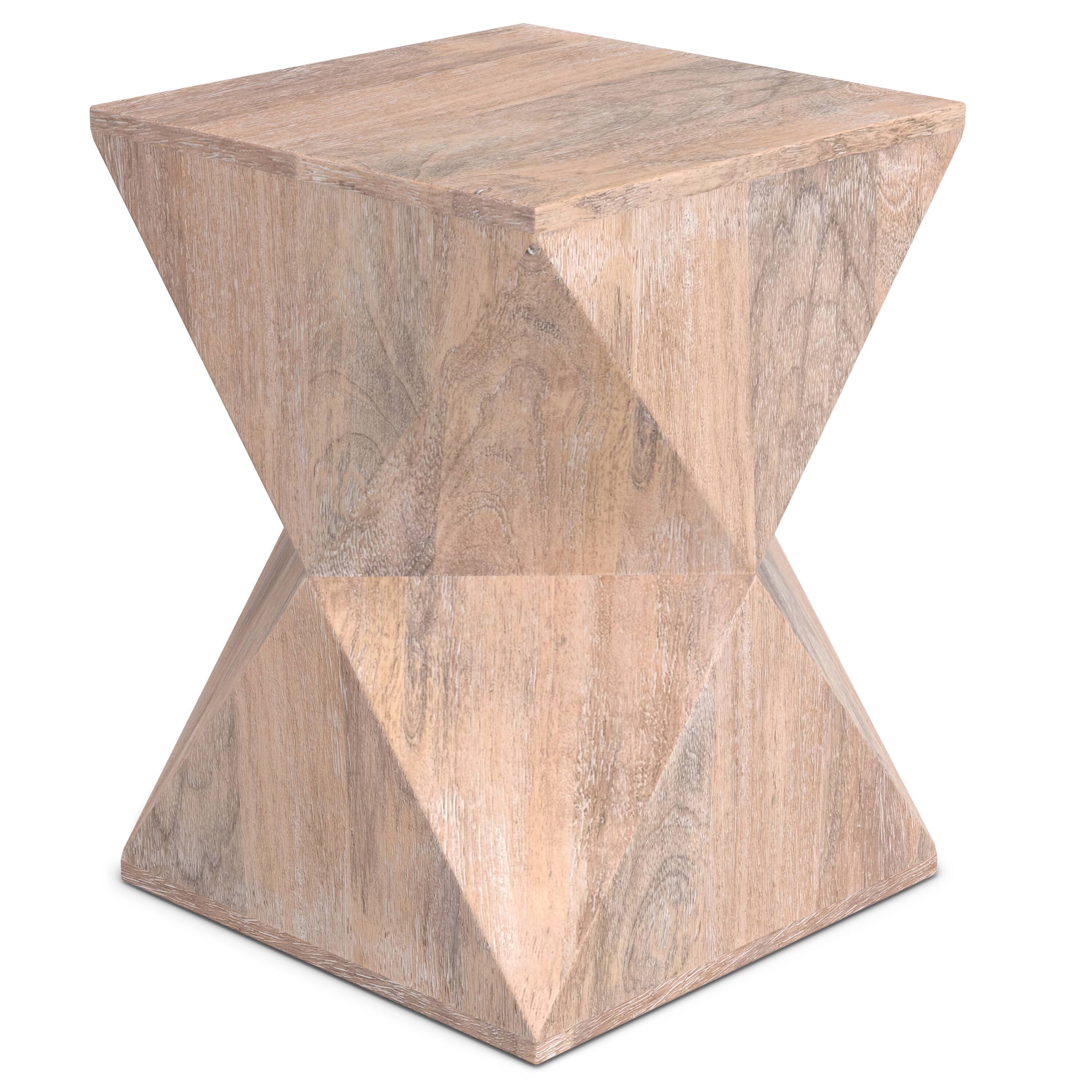 Simpli Home - Sutton 14 inch Wide Solid Mango Contemporary Side Table - Cerused Natural