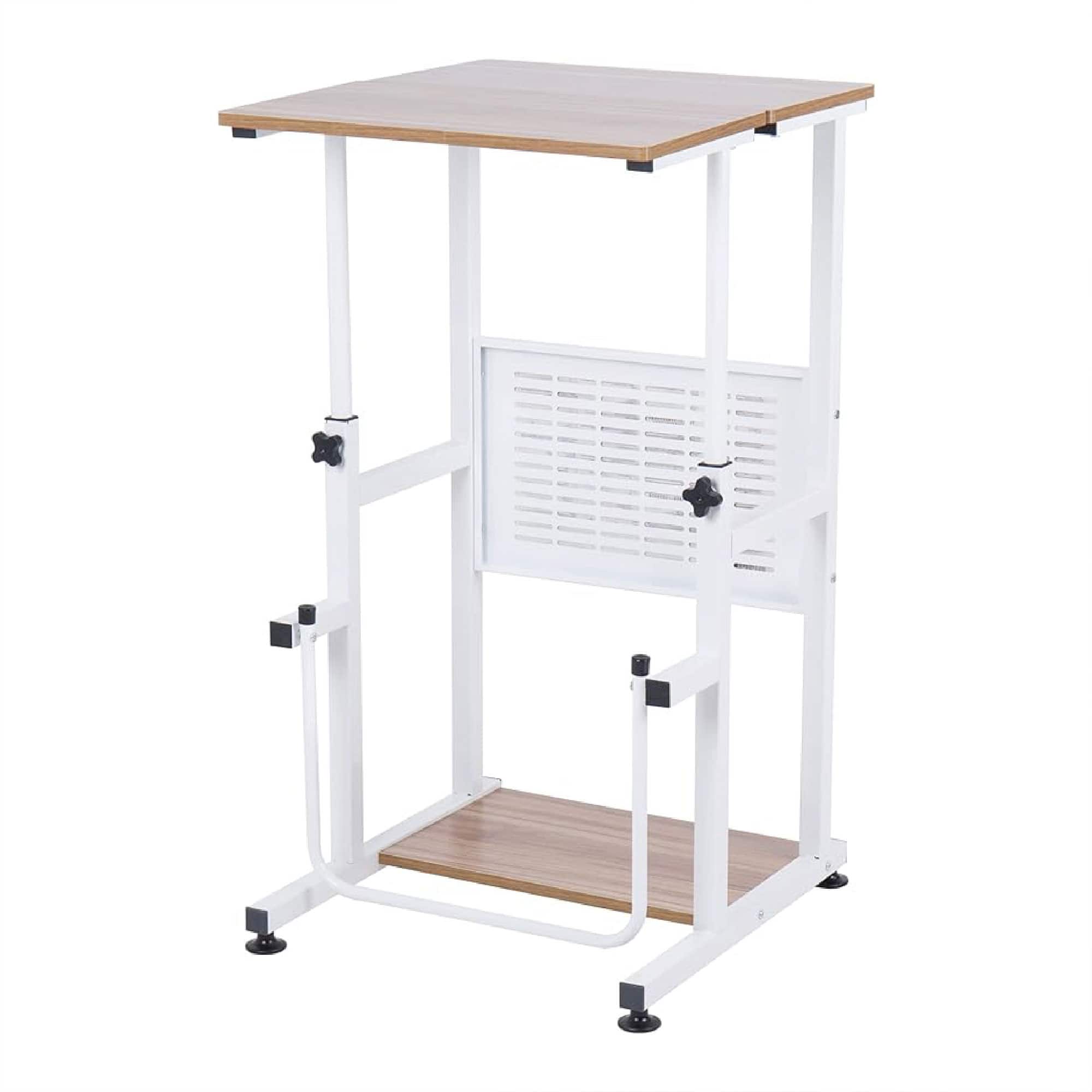 SDADI - L1010WFLT Adjustable Height Mobile Standing Office Computer Desk, Light - Light Grain