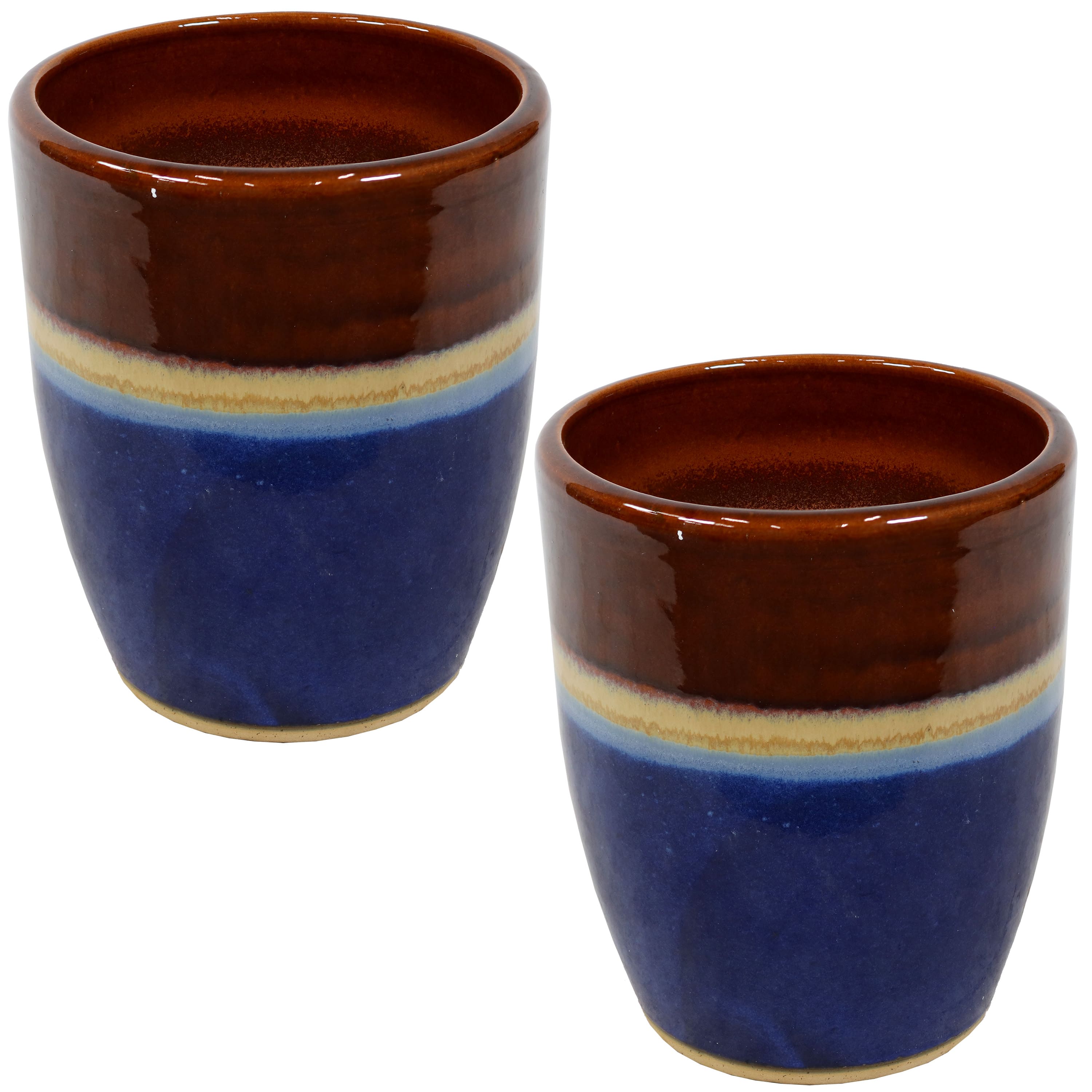 "Sunnydaze - Captivating Vista Ceramic Planter - 11.5"" - 2 pk - Beachcomber" price history on PriceWatchPro