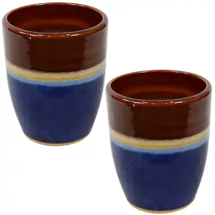 Front. Sunnydaze - Captivating Vista Ceramic Planter - 11.5" - 2 pk - Beachcomber.