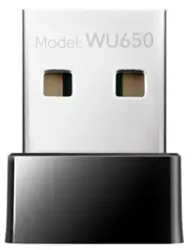 Cudy - AC 650Mbps USB Wi-Fi Adapter, 5GHz/2.4GHz, WiFi, Wireless Adapter - Nano Size, Compatible with Windows, iOS - Black - Front_Zoom