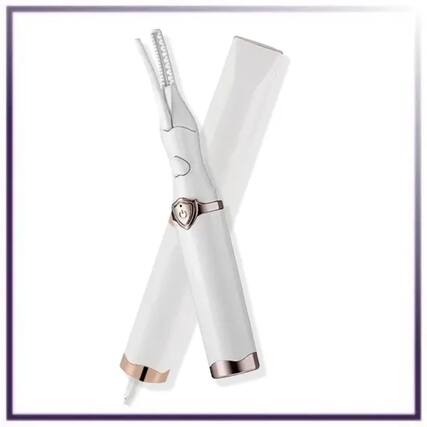 Front. Eterus - Electric Heated Eyelash Curler - White.