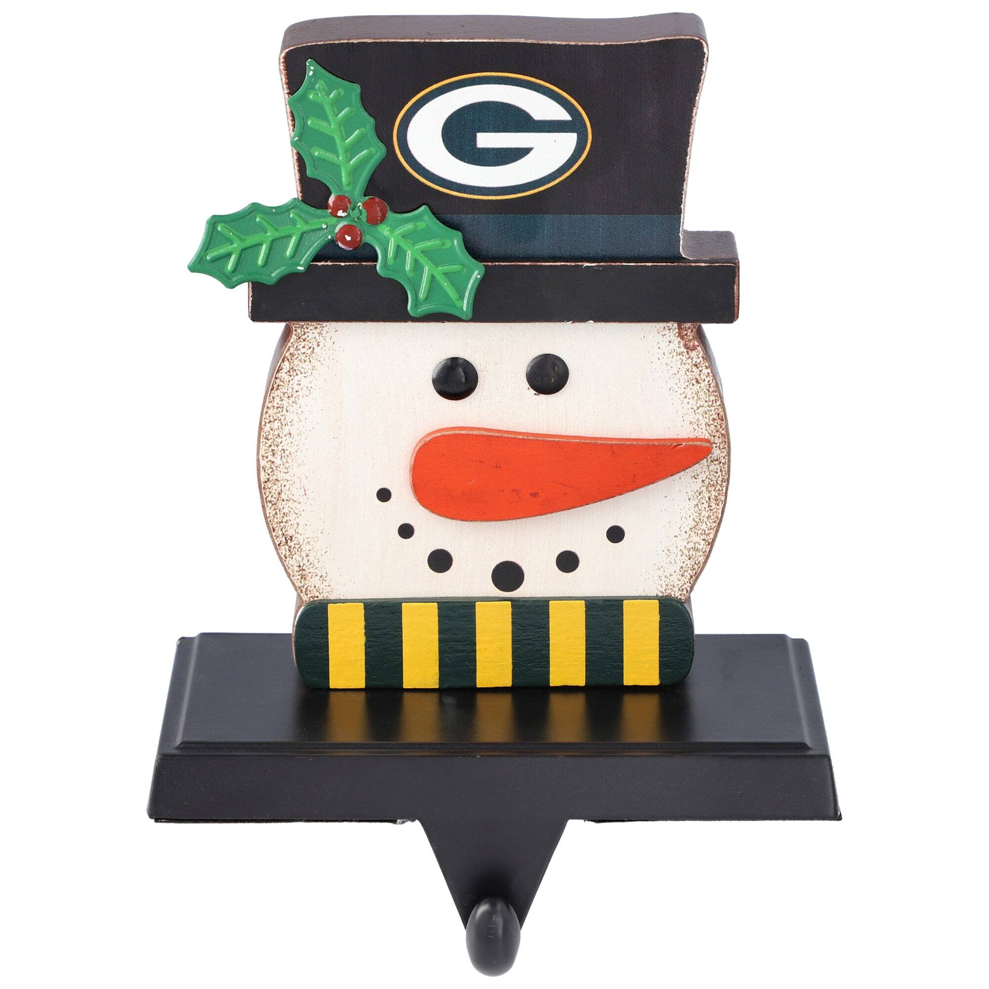 The Memory Company - Green Bay Packers Snowman Stocking Holders - Multicolor