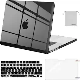 mosiso - 4IN1 Case for MacBook Pro 16 inch Case M5 2026 M4 2025 M3 M2 M1 2024-2021 A3429 A3428 A3403 A3186 A2991 A2780 A2485 - Smoke Black