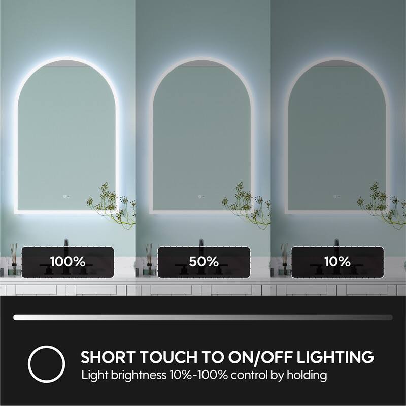 + 100% 50% 10%  
SHORT TOUCH TO ON/OFF LIGHTING  
Light brightness 10%-100% control by holding
