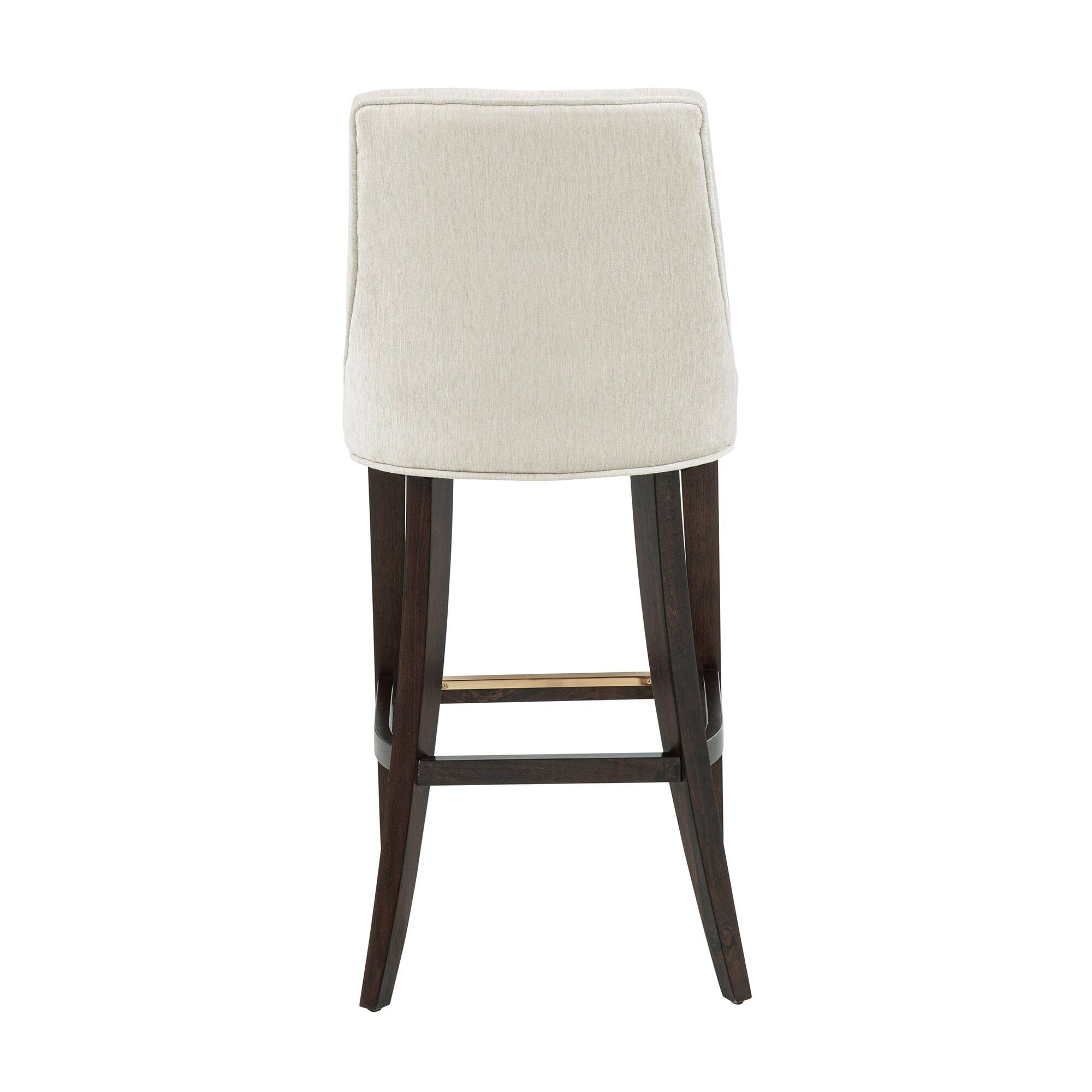 Alt View 4. Manhattan Comfort - Beever Modern Wood Upholstered Chenille Barstool - Cream.