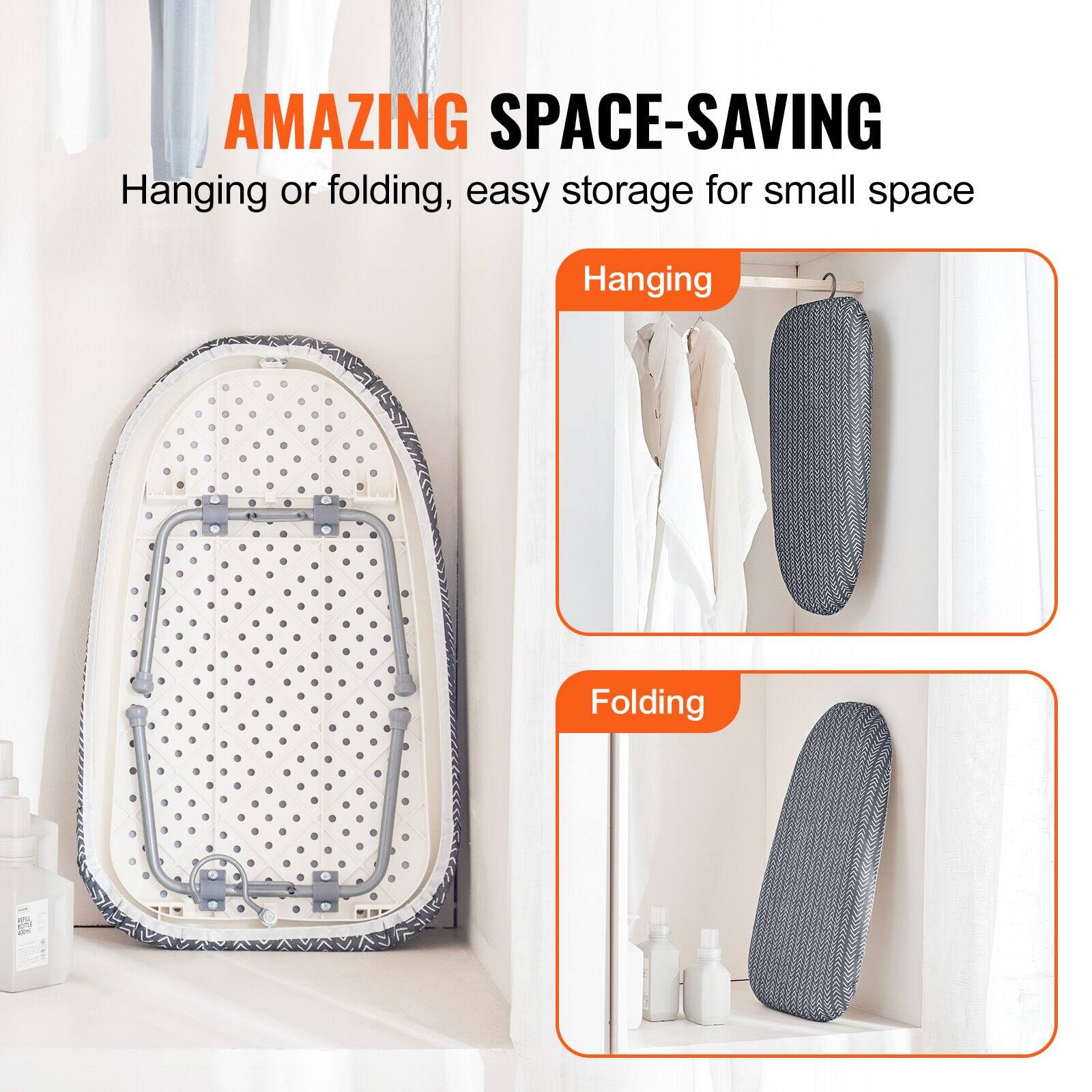 AMAZING SPACE-SAVING  
Hanging or folding, easy storage for small space  

Hanging  

Folding