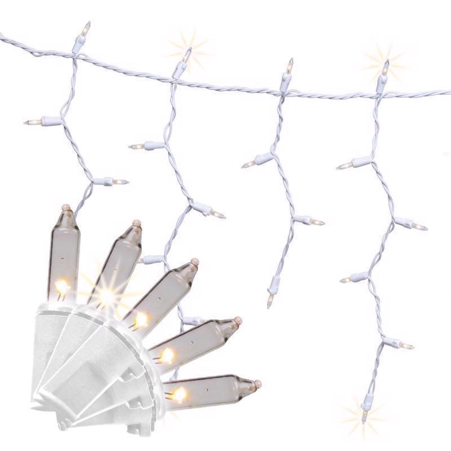 Front. Celebrations - Celebrations Classic LED T5 Warm White 100 ct Icicle Christmas Lights 6 ft..