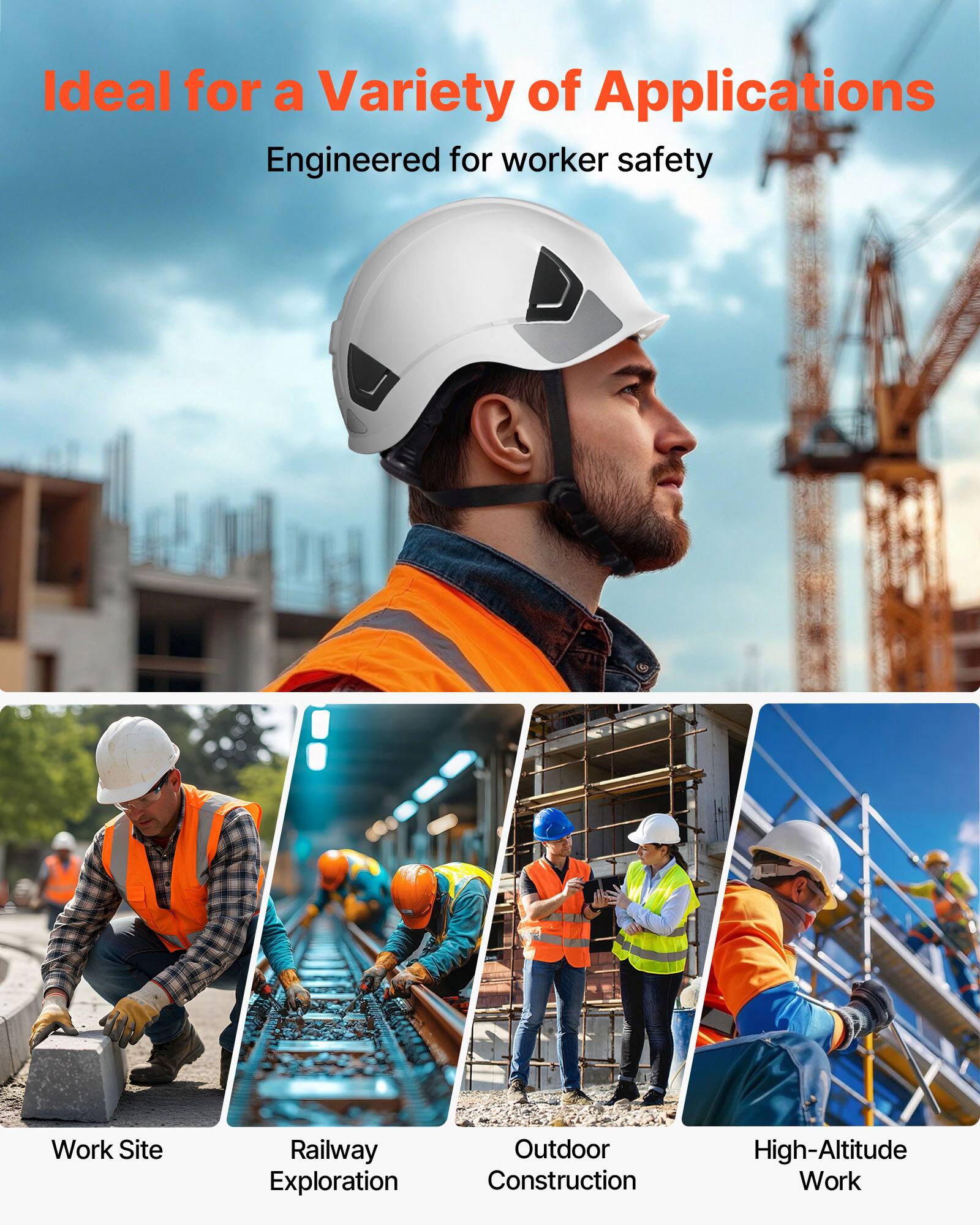 Ideal for a Variety of Applications  
Engineered for worker safety  

Work Site  
Railway Exploration  
Outdoor Construction  
High-Altitude Work