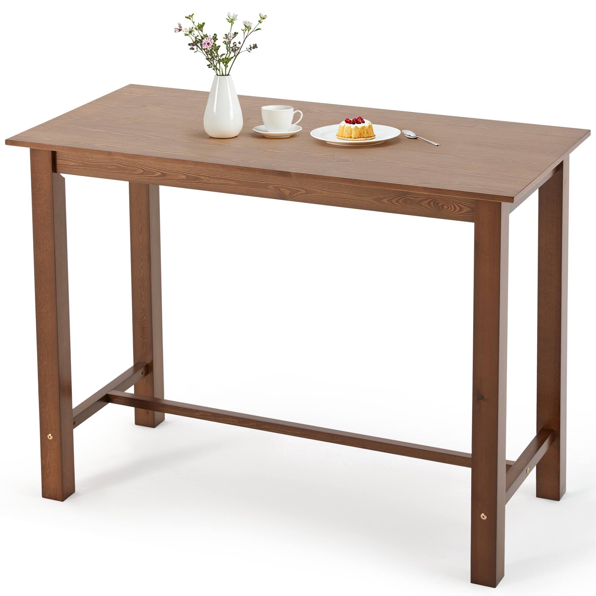 Alt View 6. U-HOMY - 47.2" Solid Wood Dining Table with Iron Base – 110 lbs Capacity, Multi-Purpose Table - Brown.