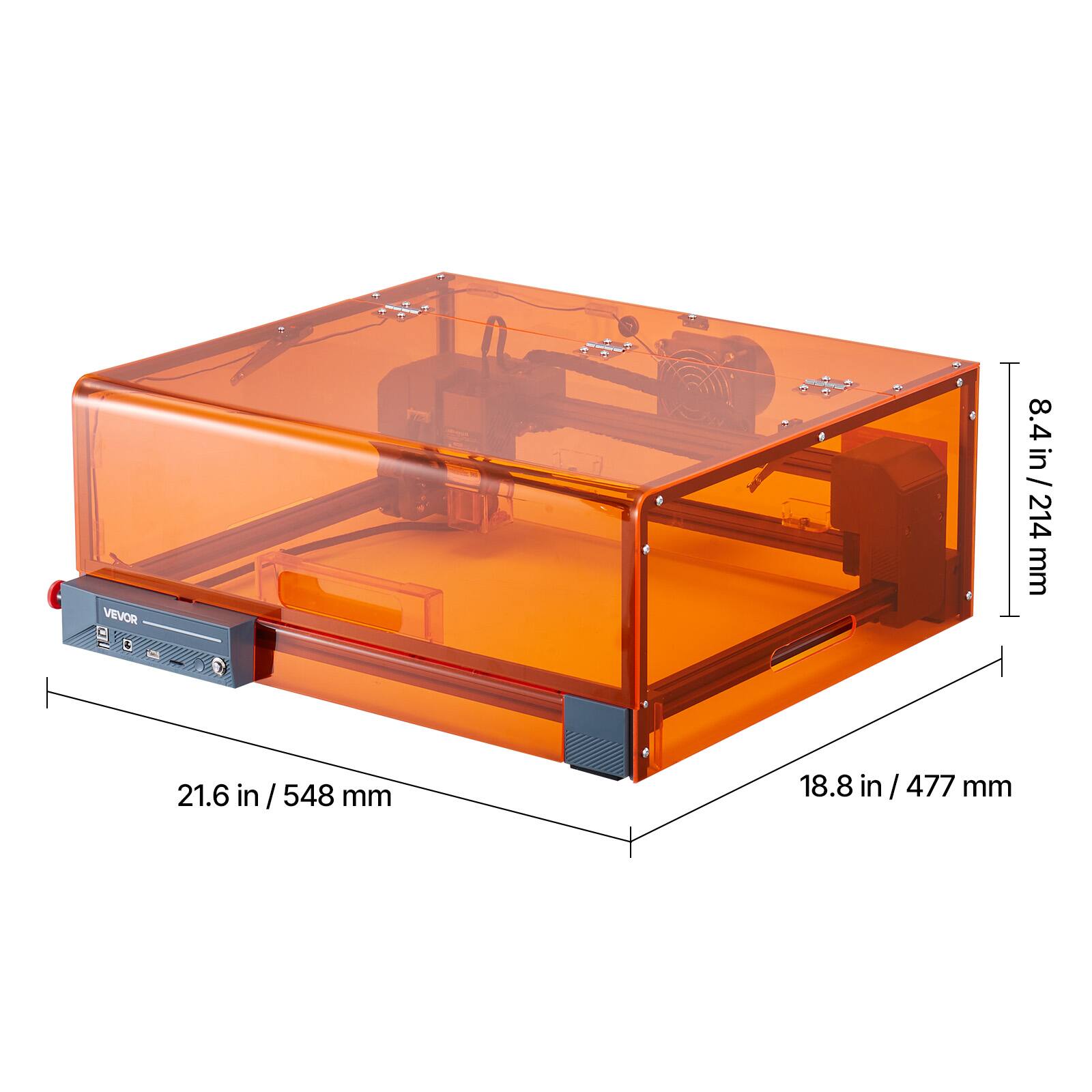 VEVOR  
8.4 in / 214 mm  
21.6 in / 548 mm  
18.8 in / 477 mm