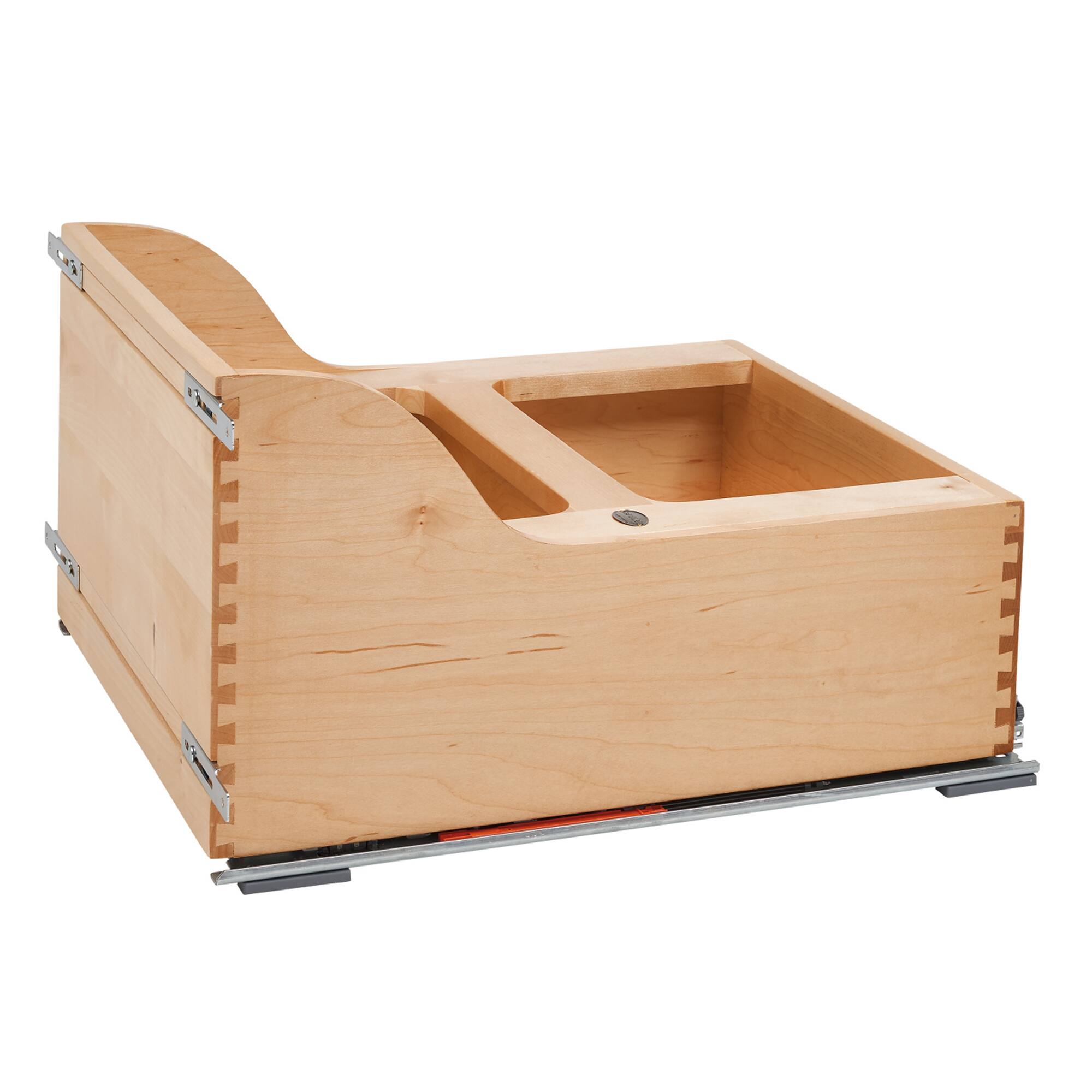 Alt View 7. Rev-A-Shelf - Rev-A-Shelf Dual Pullout Trash Cans 50 qt. with Soft-close Slides, 4WCSC-2150DM-2 - Natural Maple.