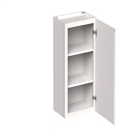 Front. Boyel Living - 18-in W x 30-in H x 12-in D Slim Shaker RTA Kitchen Wall Cabinet with Soft-Close - Snow White.
