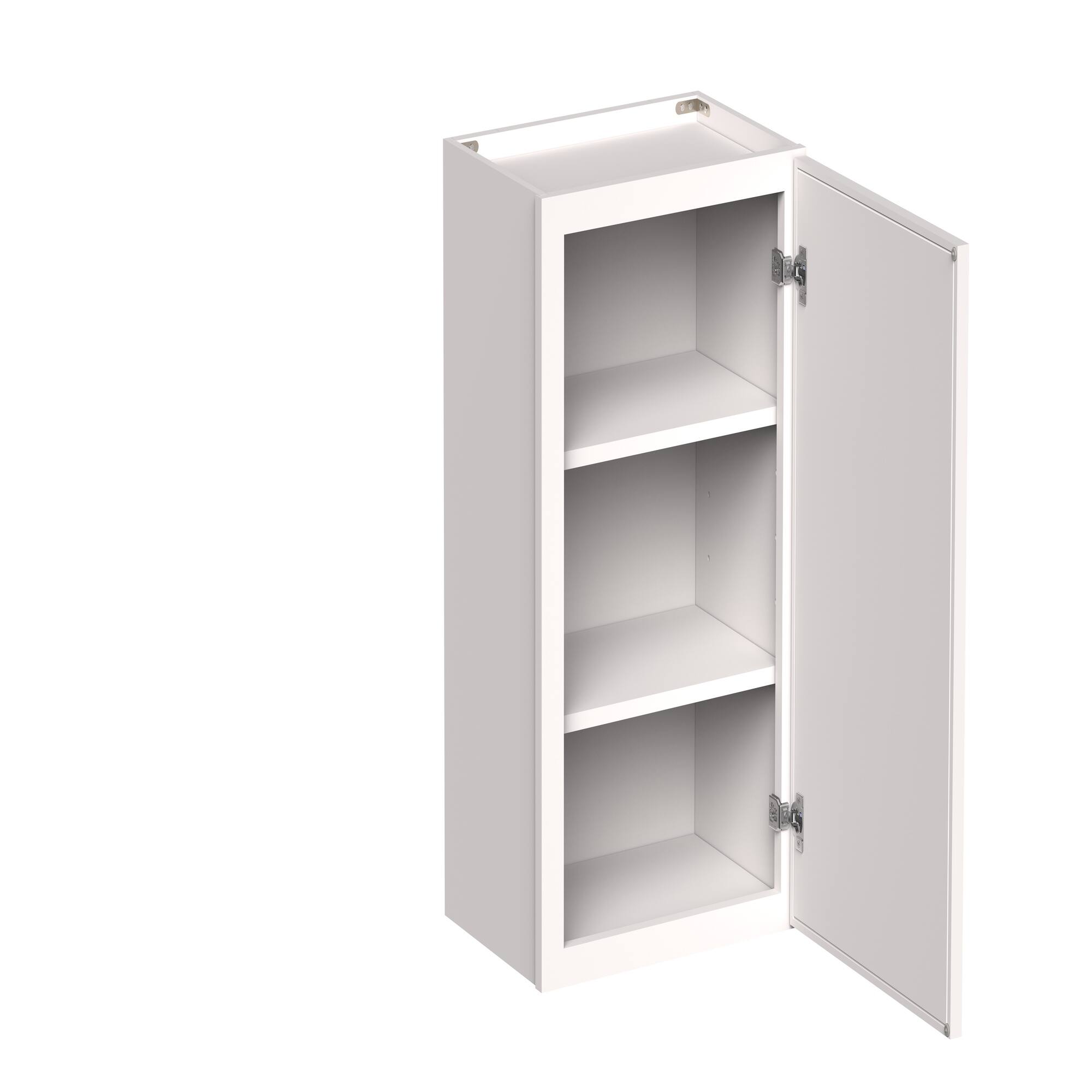 Front. Boyel Living - 18-in W x 30-in H x 12-in D Slim Shaker RTA Kitchen Wall Cabinet with Soft-Close - Snow White.