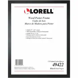 Lorell - Solid Wood Poster Frame 22 x 28 Size Vertical Horizontal Mountable Black