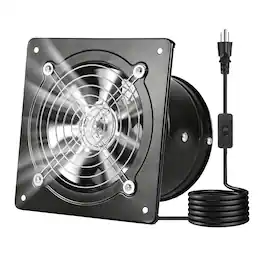 VEVOR - 6 Inch Exhaust Fan, 308 CFM High Velocity Wall Mount Vent Fan with On/Off Control, Low Consumption - Black