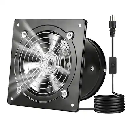 Front. VEVOR - 6 Inch Exhaust Fan, 308 CFM High Velocity Wall Mount Vent Fan with On/Off Control, Low Consumption - Black.