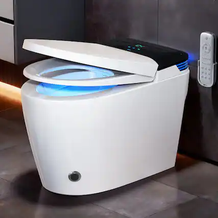 Front. Koligey - Luxury Smart Toilet with Bidet, Heated Bidet Seat, Warm Water & Dryer - white.