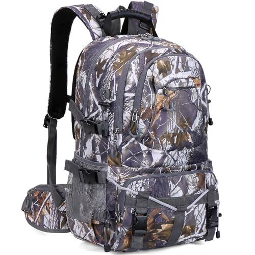 Front. Cozy Serene - Nerlion 40l Hiking Backpack Travel For Men Women Camping Waterproof Outdoor Daypack Lightweight (dark Green) - A9- Yellow Leaves.