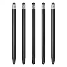 Front. Unique Bargains - 5pcs Stylus Pens for Touch Screens Dual Rubber Tips Capacitive Stylus Universal Tablet Pen Sensitivity Precision - Black.