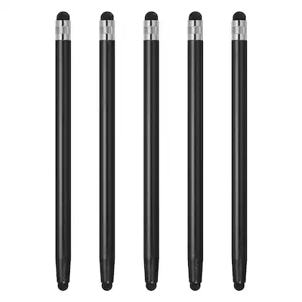 Front. Unique Bargains - 5pcs Stylus Pens for Touch Screens Dual Rubber Tips Capacitive Stylus Universal Tablet Pen Sensitivity Precision - Black.