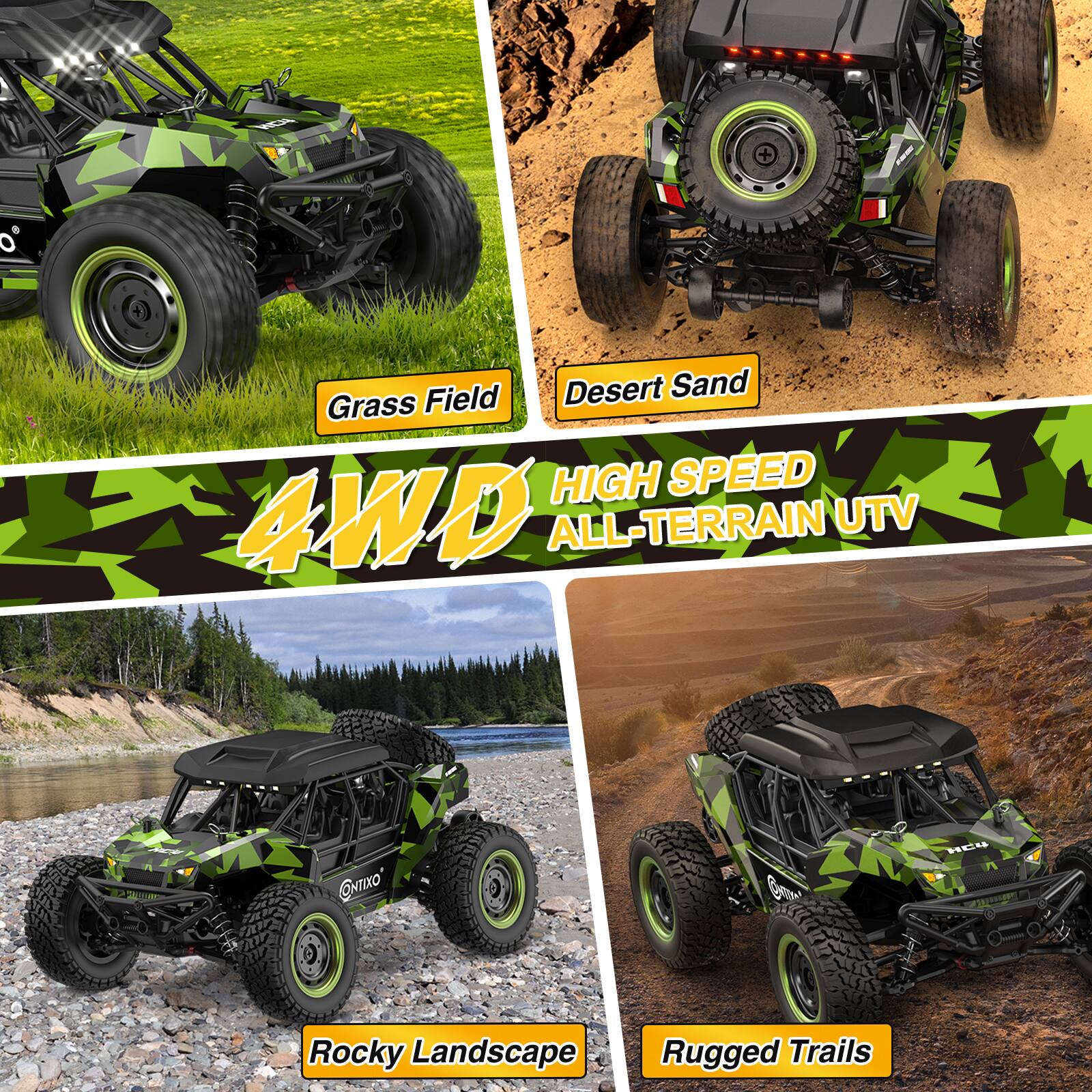 - Grass Field
- Desert Sand
- Rocky Landscape
- Rugged Trails

HIGH SPEED ALL-TERRAIN UTV

4WD