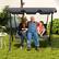 Alt View 3. Costway - Patio 3 Seats Canopy Swing Glider Hammock Steel Frame Cushioned Backyard - Grey.