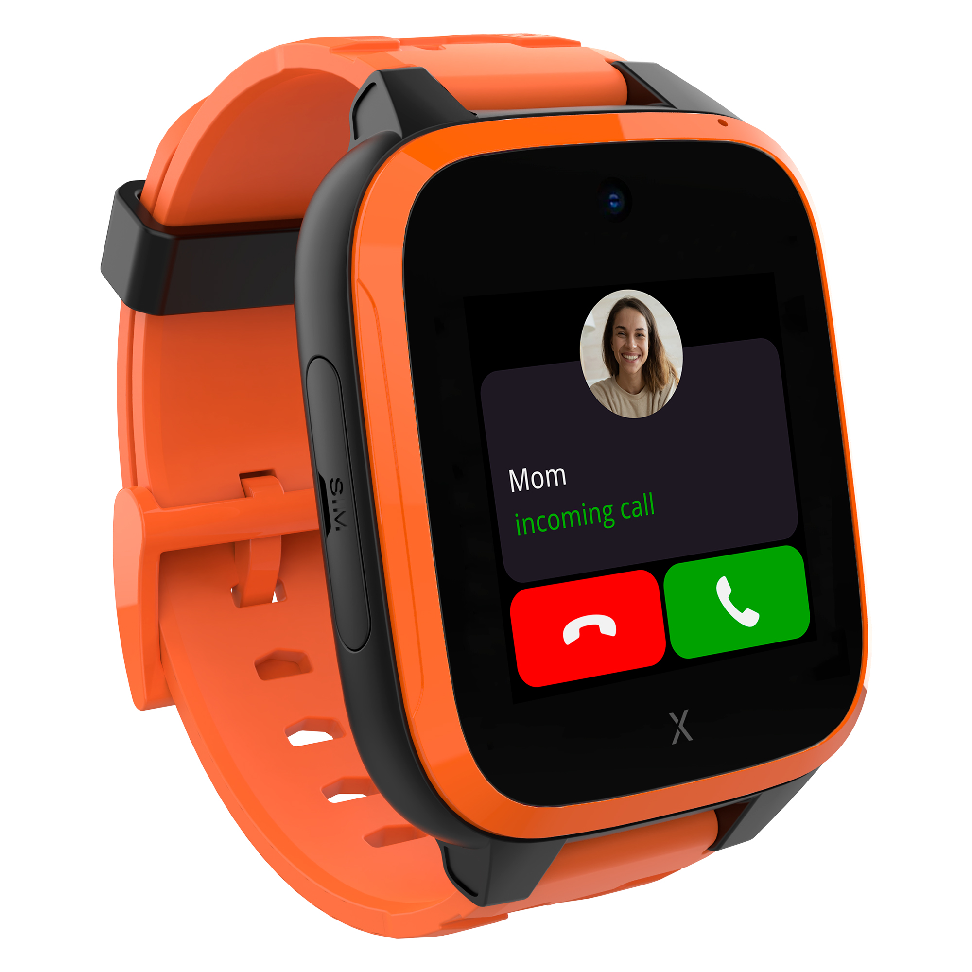 Angle View: Xplora - Kids' XGO3 (GPS + Cellular) Smartwatch 42mm Calls, Messages, SOS, GPS Tracker, Camera, Step Counter, SIM Card included - Orange