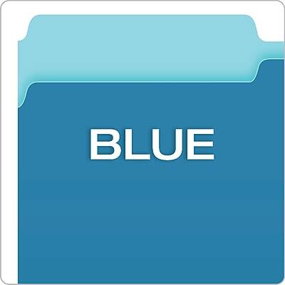 Alt View 3. Pendaflex - Recycled File Folder, 1/3-Cut Tab, Assorted, Legal Size, Blue, 100/Box - Blue.