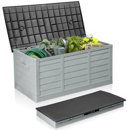 Winado - Foldable 75 Gallon Outdoor Storage Box Deck for Patio Waterproof Organizer Garden - Black