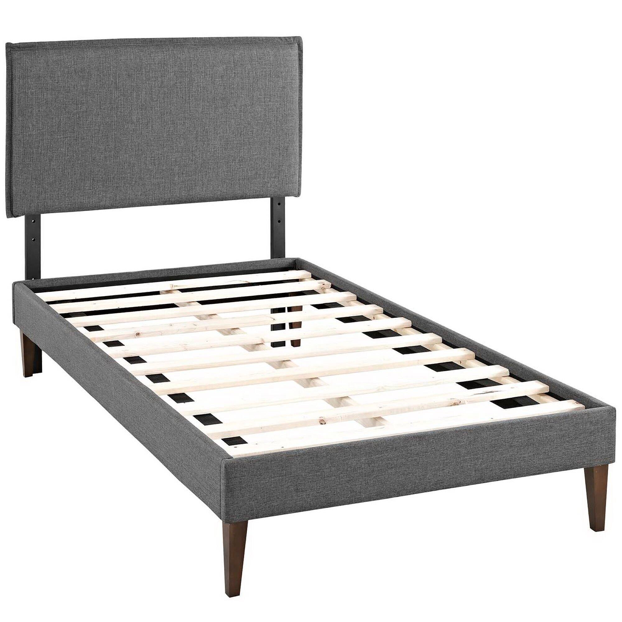Left. Modway - Maisie Stainless Steel Queen Bed Frame - Brown.