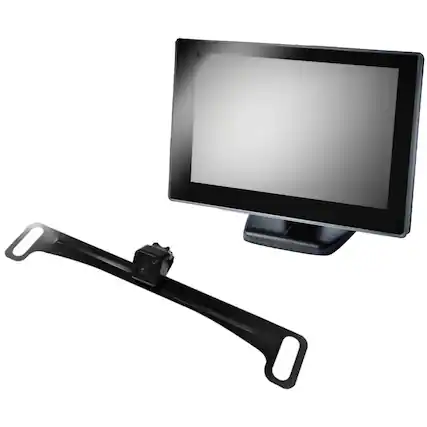 Front. BOYO - License Plate Camera with 5" LCD Monitor - Black.