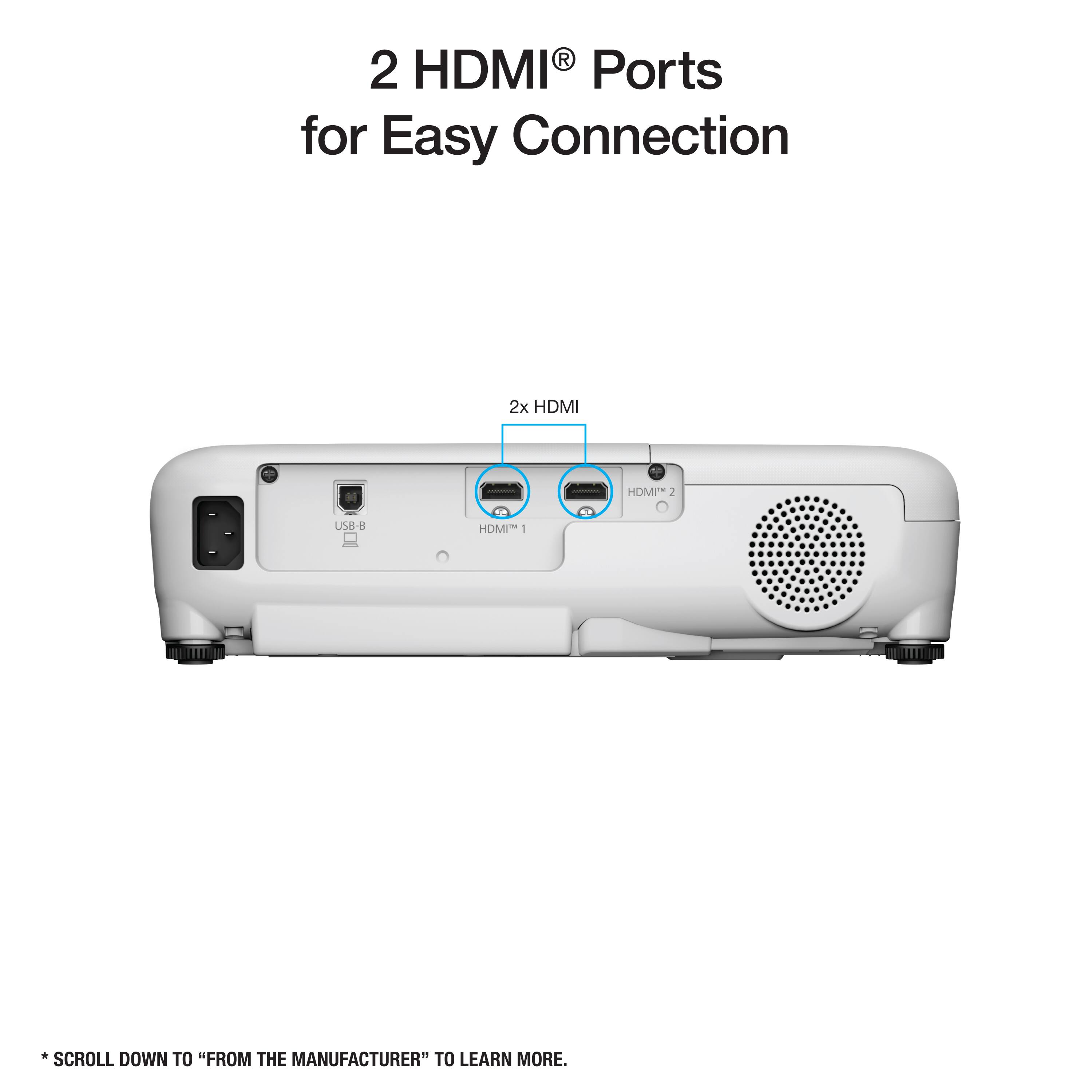 2 HDMI® Ports for Easy Connection

*SCROLL DOWN TO "FROM THE MANUFACTURER" TO LEARN MORE.