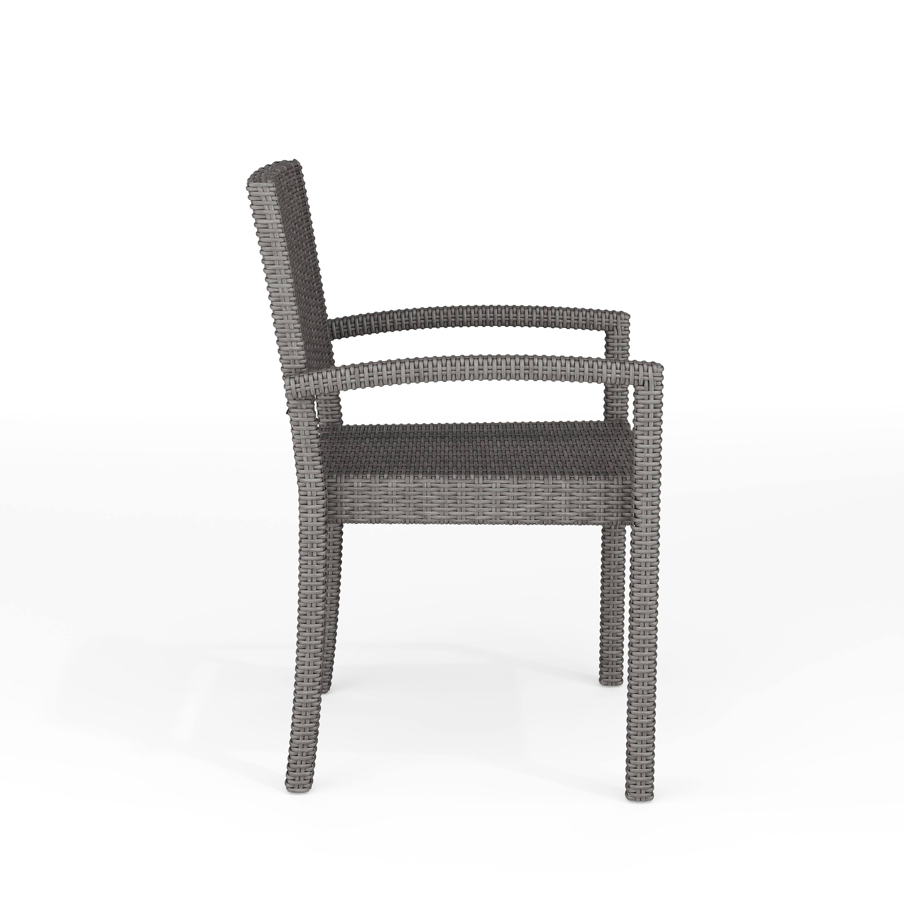 Alt View 8. Martha Stewart - Bedford 2PK Outdoor Rattan Wicker Stackable Dining Armchairs - Gray.