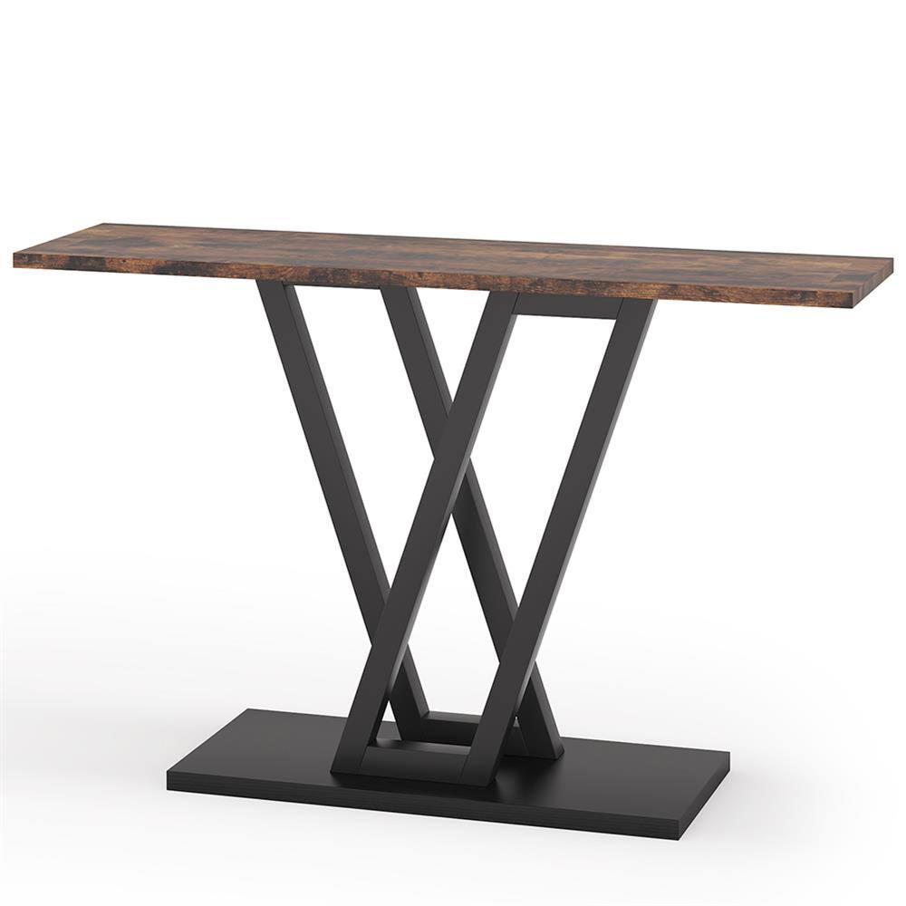 Back. Kadyn - Entryway Table, Console Sofa Table,43 Inch Console Table, Industrial Entryway Hallway Table,Brown - Brown.