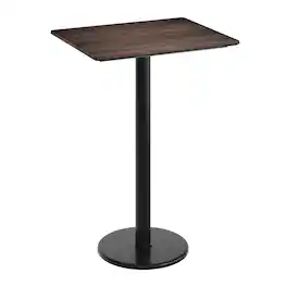 Emma + Oliver - PureShield Tabletop with Seam-Free Surface Innovation and Bar Height Base - Dark Brown/Black Base