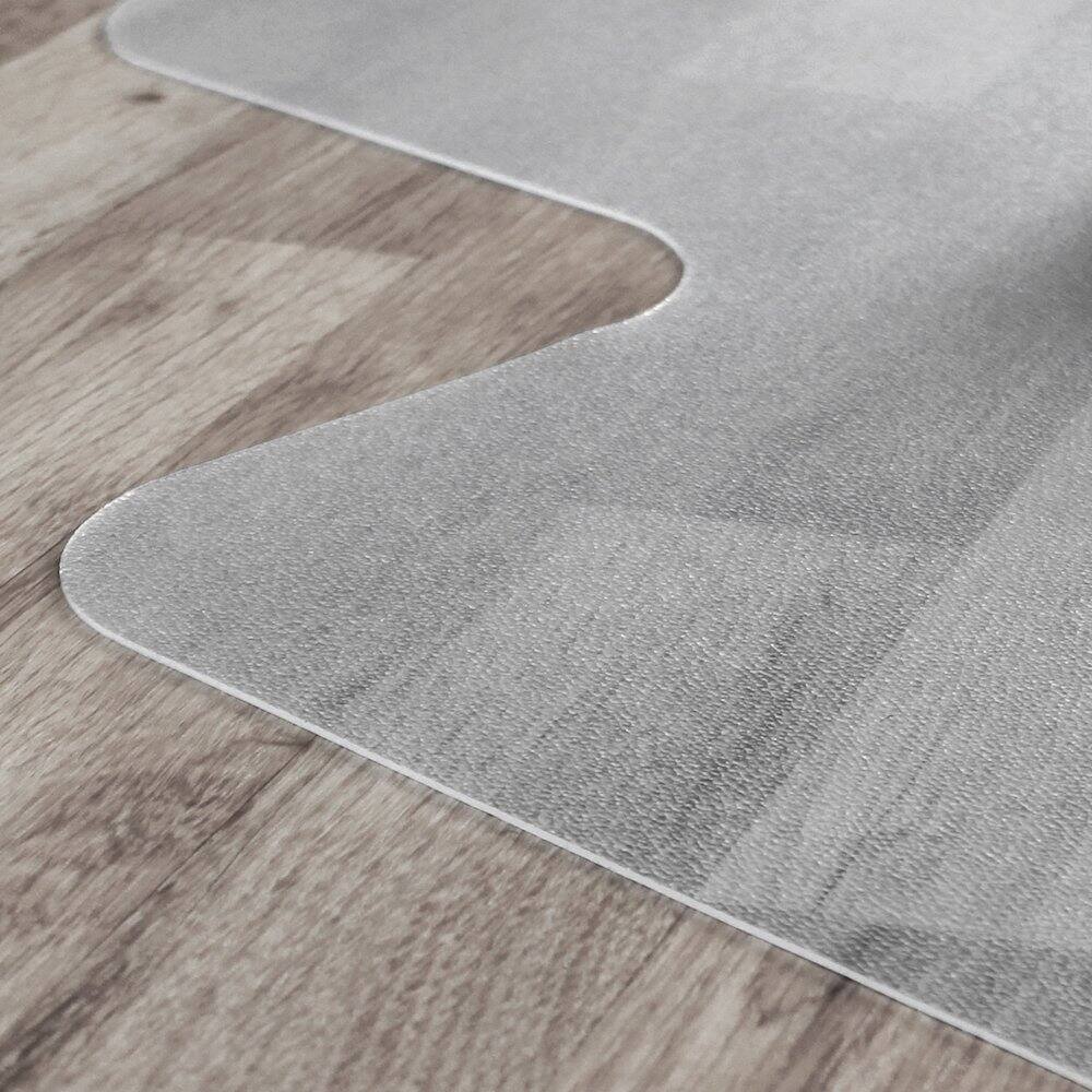 Angle. Floortex - Vinyl Lipped Chair Mat for Hard Floor - 45" x 53" - Clear.