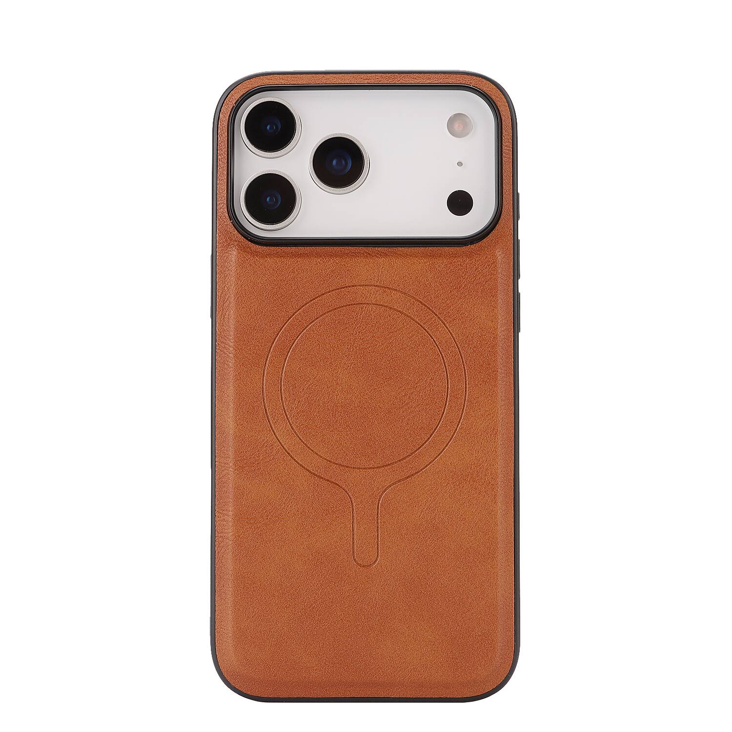Alt View 4. Dteck - 2-in-1 Magnetic Wallet Case for Apple iPhone 17 Pro, Shockproof PU Leather Cover with Detachable 7-Card Holder - Brown.