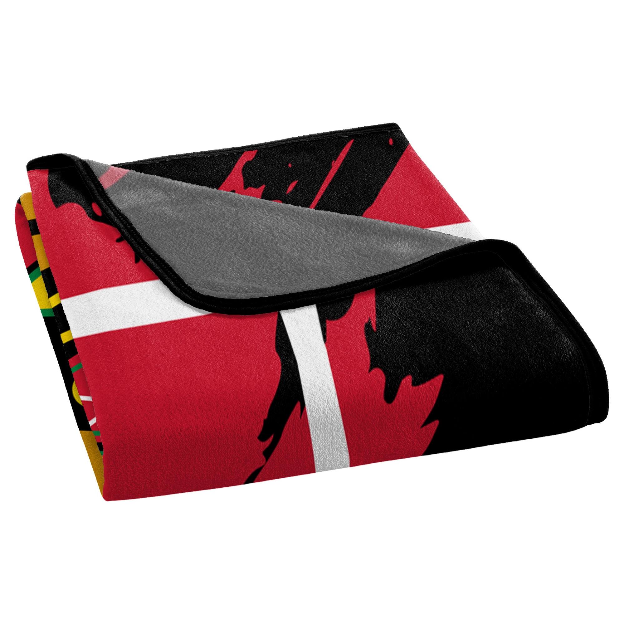 Alt View 3. Northwest - Chicago Blackhawks 46" x 60" Dimensional Micro Raschel Plush Throw Blanket - Black.