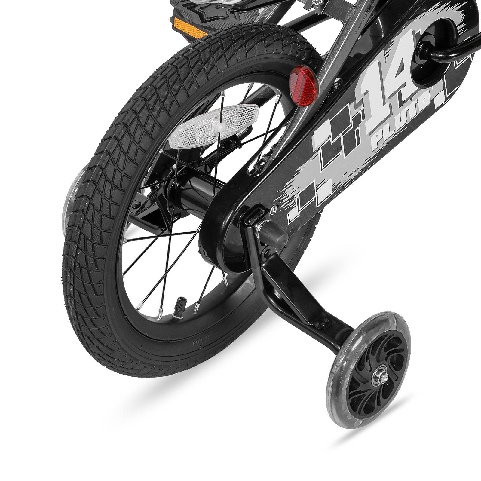 Alt View 4. JOYSTAR - Pluto 12" Kids Bike with Light Up Training Wheels, Kids' Bicycle for Boys Girls Ages 2-4, Children Bikes, Gray - Gray.