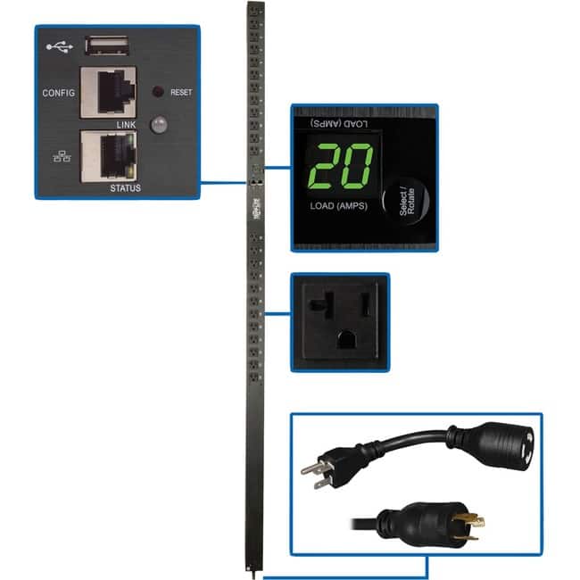 Tripp Lite - by Eaton PDU 1.9kW Single-Phase Monitored PDU with LX Platform Interface 120V Outlets (24 5-15/20R) 0U - Black price history on PriceWatchPro