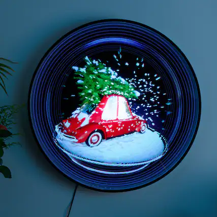 Front. Lamp Depot - DIY 3D Hologram Projection Decoration with Wall Mirror - Silver, Black.