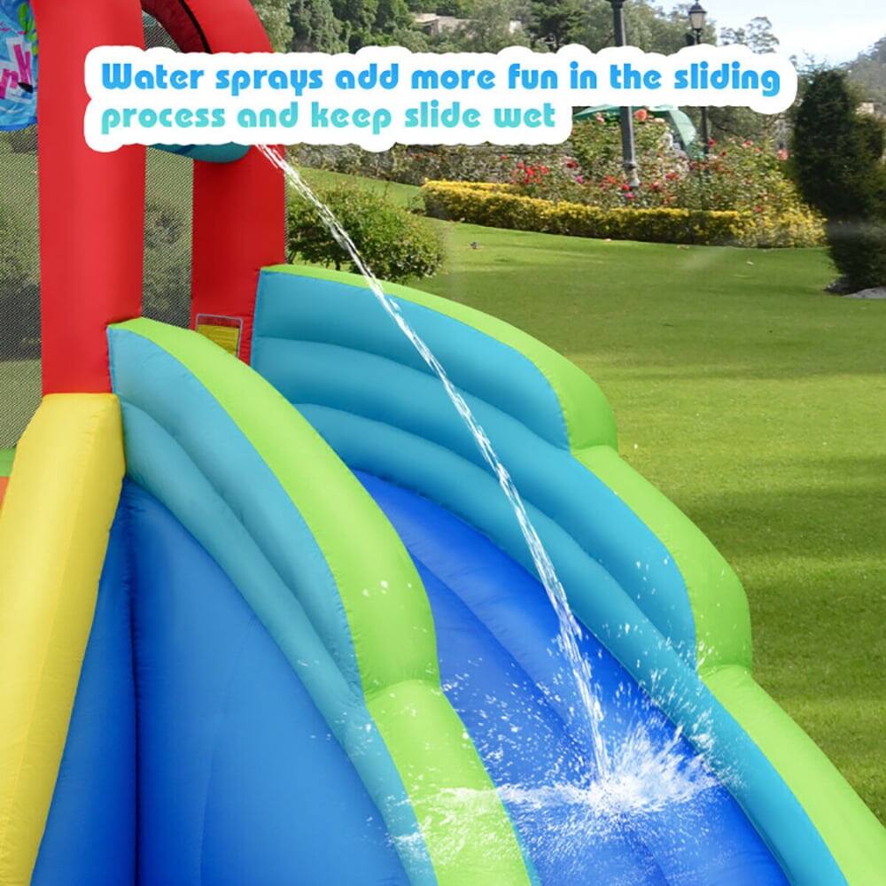Water sprays add more fun in the sliding process and keep slide wet