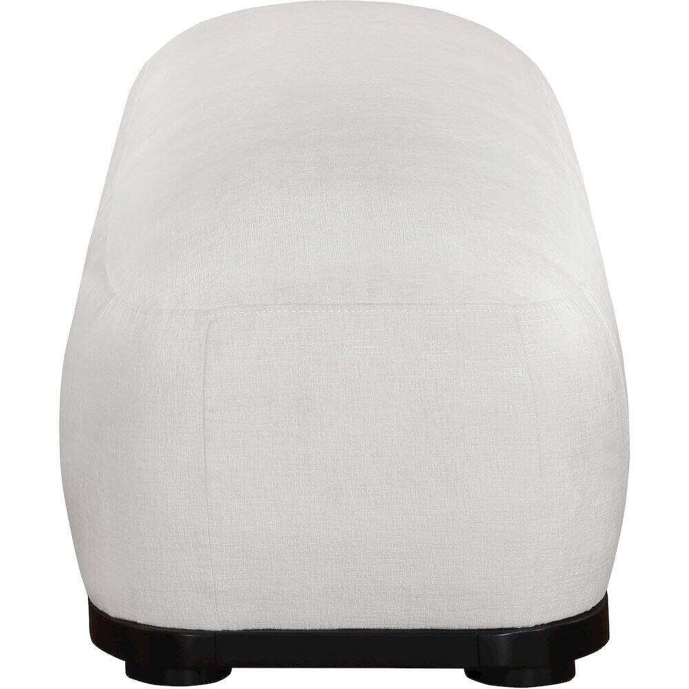 Alt View 3. Meridian Furniture - Calum Cream Chenille Fabric Bench - Beige.